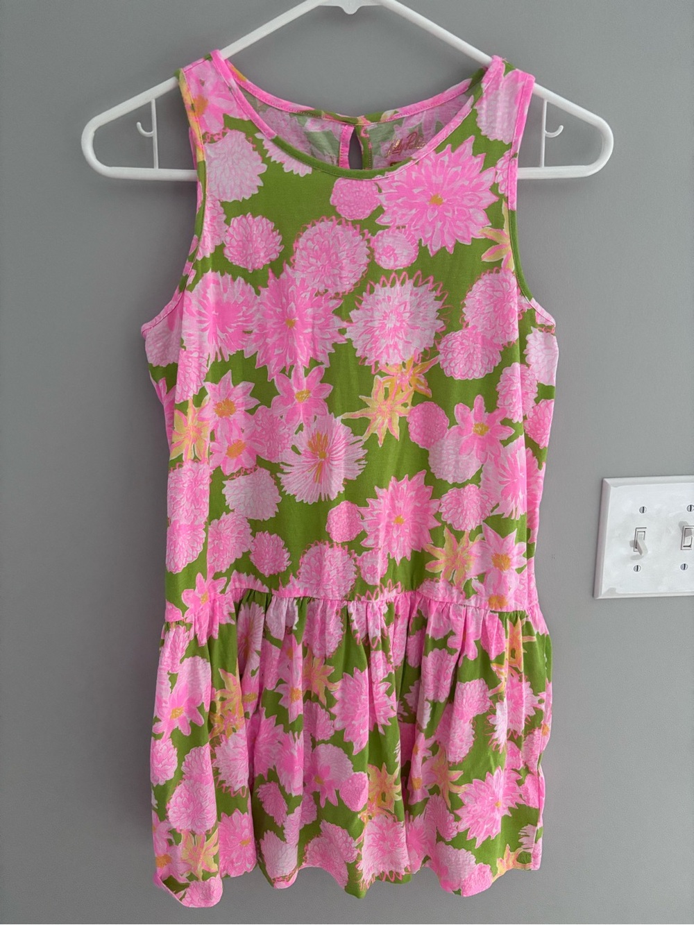 Lilly Pulitzer Girls Multi Seaside Garden Dixi Dress size XL 12-14